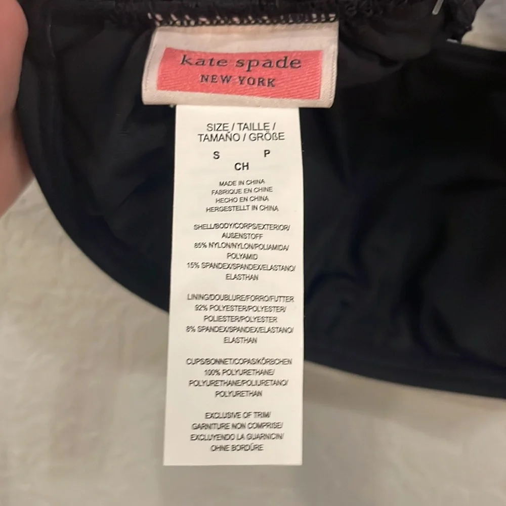 Kate Spade New York Cabana Ruffle Square-Neck Bikini Top NEW Size Small